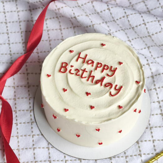 Бенто торт М Happy Birthday c сердечками