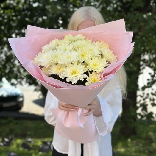 Букет желтых хризантем