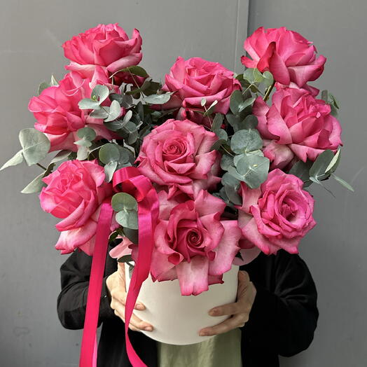 Французская роза Лола в шляпной коробке 💖