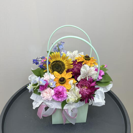 Дофаминовый букет с подсолнухом 🌻