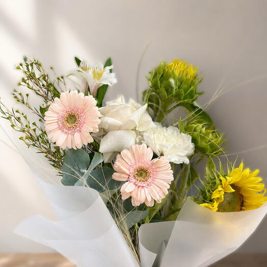 Интерьерный летний букет с подсолнухами 🌻