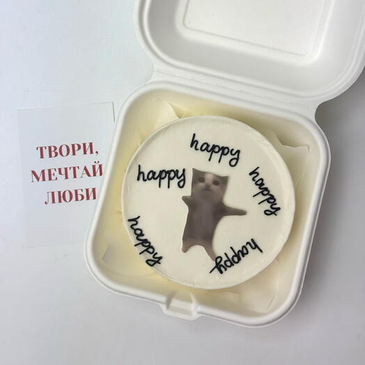 Бенто торт Happy happy с котиком