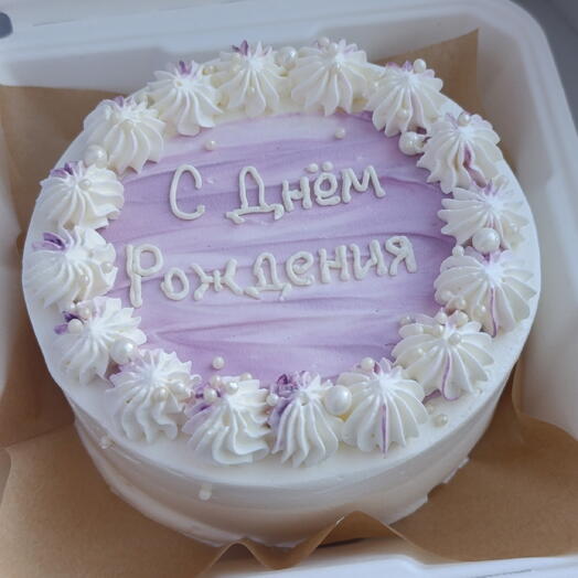Бенто торт сиреневый " С Днём Рождения"