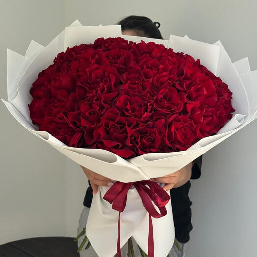 Монобукет из 31 ажурной розы
