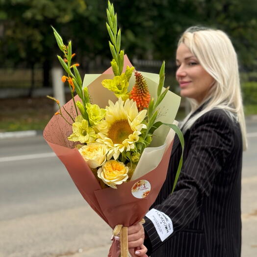 Букет с книффофией