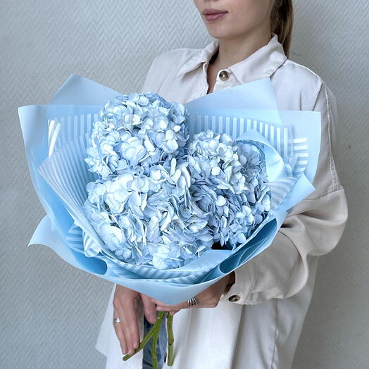 Букет голубых гортензий, 3шт, голубой 💙 , арт 11 Flower Perfect