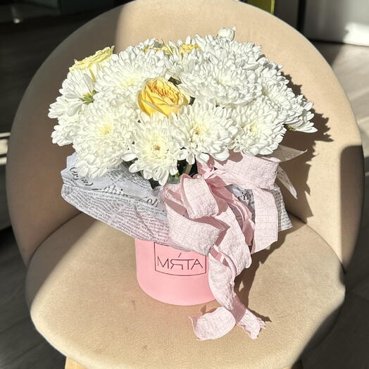 Композиция микс в коробочке «Адэль»🌸🌿