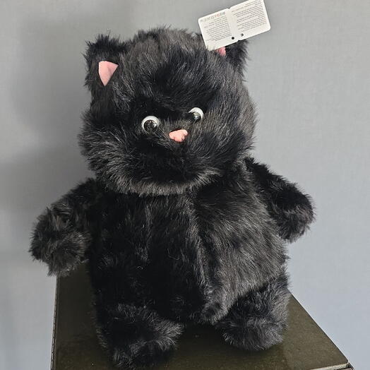 Мягкая игрушка чёрная кошка 🐱 мяу