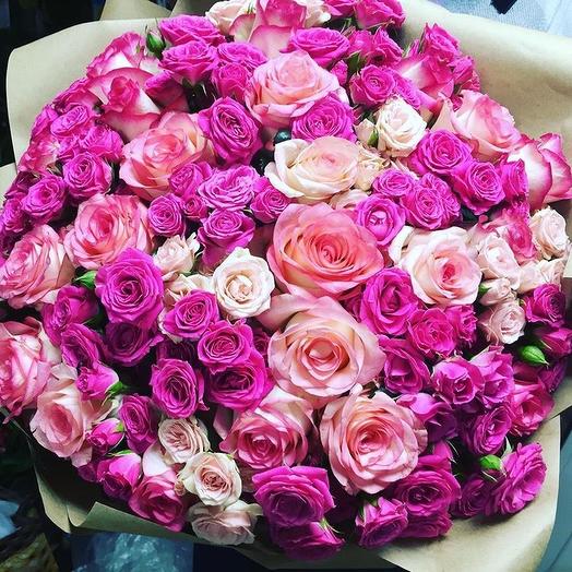 Bouquet of roses "Pink charm"