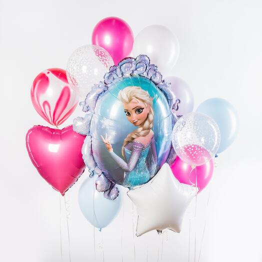 Themed balloon set "Princesses Elsa and Anna" 12 pcs