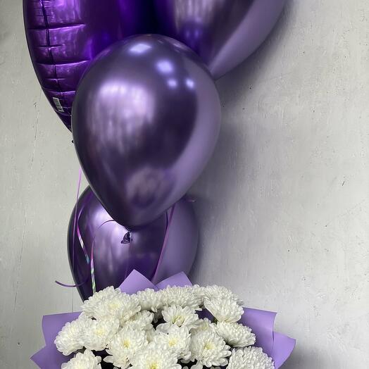 Chrysanthemum+purple beads
