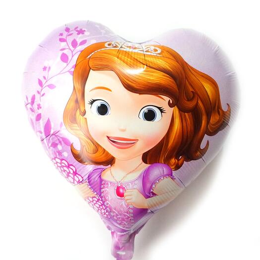 Balloon heart Princess Sofia with helium