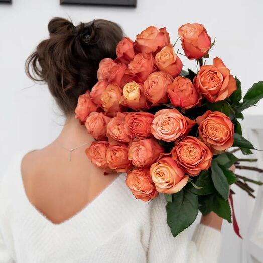 Ramo de 25 rosas en forma de peonía
