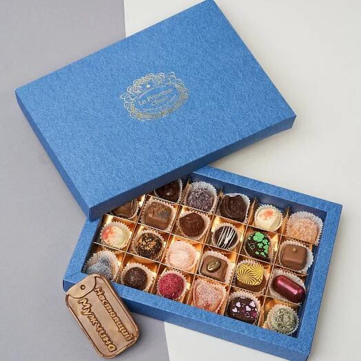 Цукерки ручної роботи (24 шт) + в подарунок шоколалный жетон " справжній чоловік»