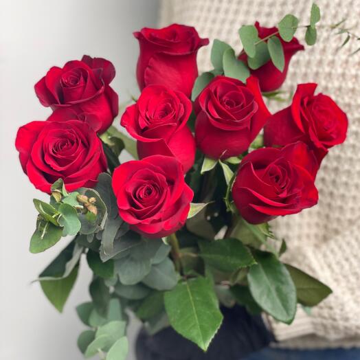 Ramo de Rosas rojas chic Ecuador 9 piezas