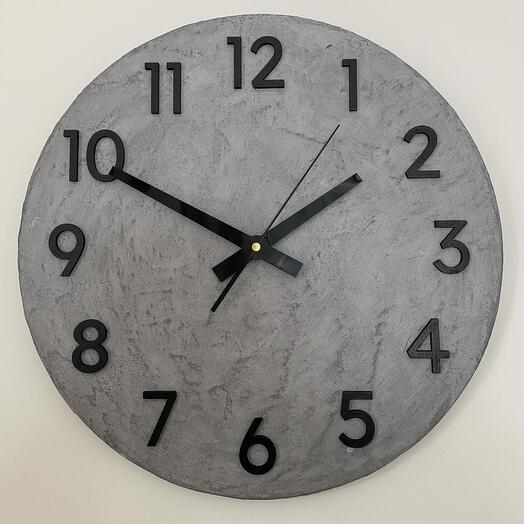 Concrete Round 40 cm Watch - Black