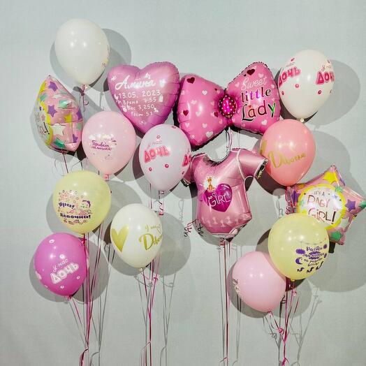 Balloons for the discharge of a girl from the hospital