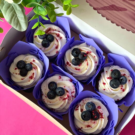 Cupcakes con arándanos 6 piezas