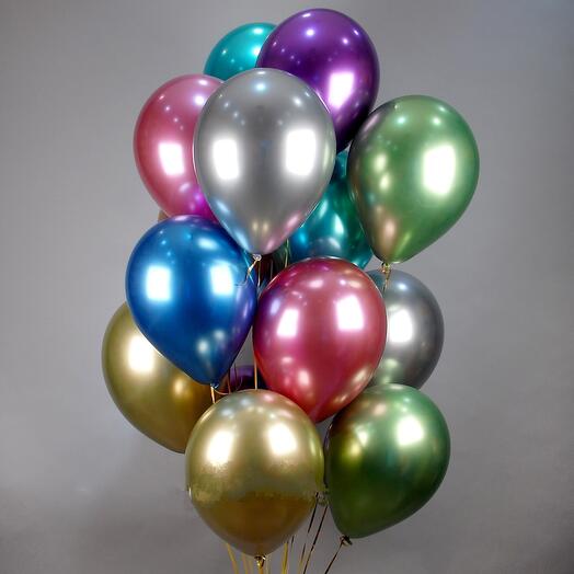 Воздушные шары 15 штук хром