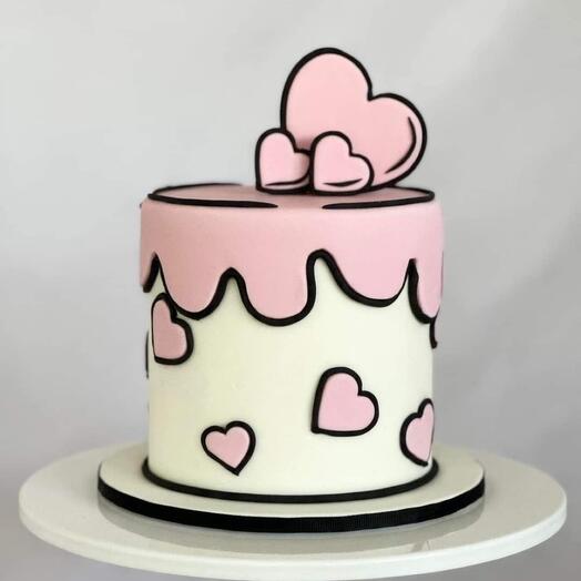 Торт с сердечками