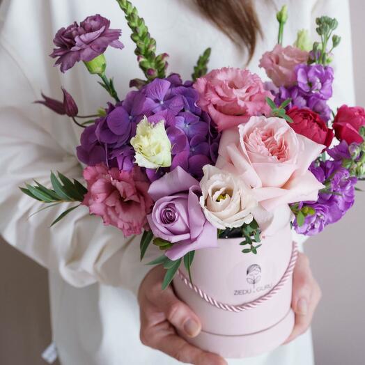 Flowers in a box «Lavender sorbet»