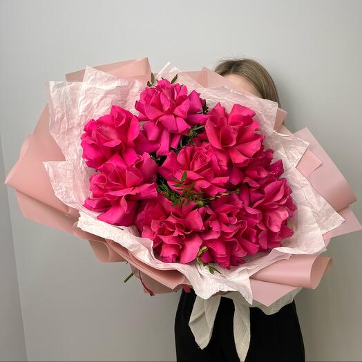 9 ажурных малиновых роз 💖