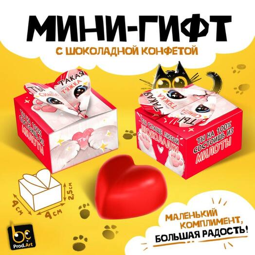 Мини-гифт с шоколадной конфетой Симпатяжка