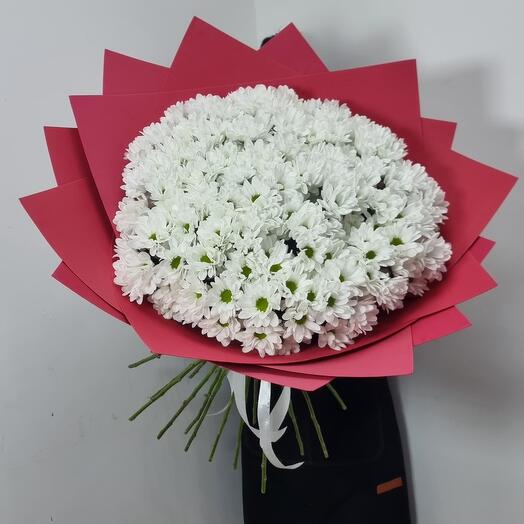 Букет из 25 ромашковых хризантем