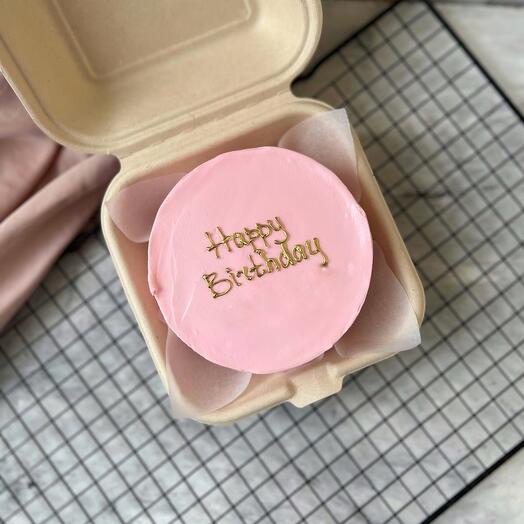 Бенто торт девушке Happy birthday розовый