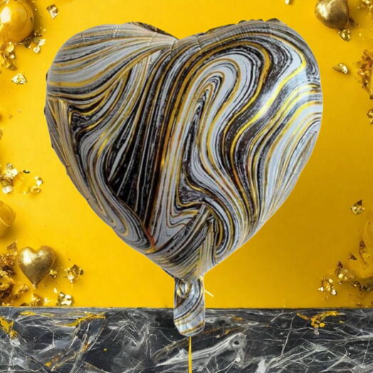 Шар Сердце гелий мрамор. Helium foil balloon Heart marble