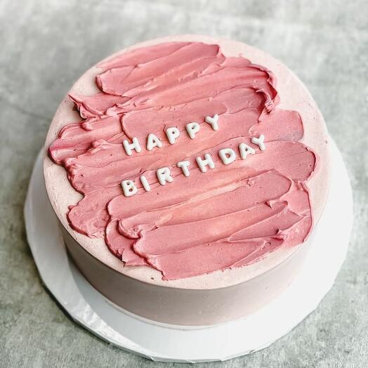 Торт Happy Birthday pink