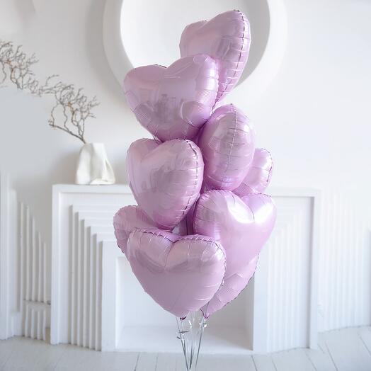 Набор "Розовые сердца" (металлик)