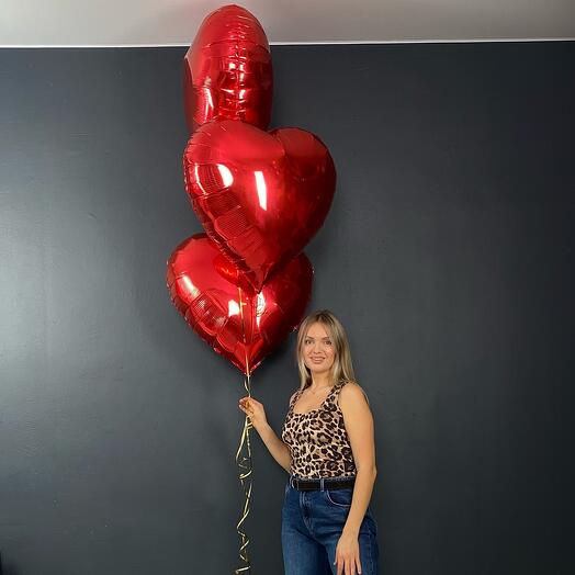 Букет из 3-х больших сердец