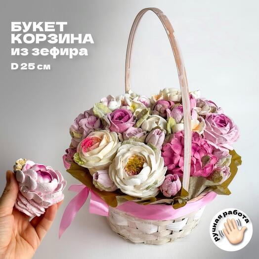 Сладкий букет пионы, подарок женщине, зефир