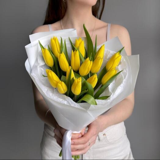 Букет тюльпан желтый