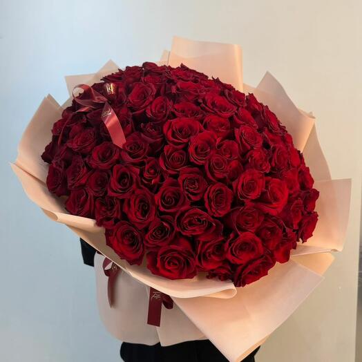 Монобукет из роз красных