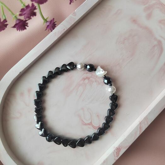 Браслет "белая кошка"