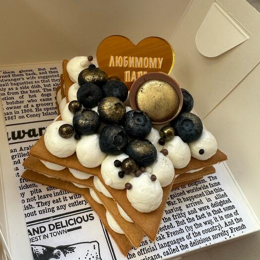 Медовый бенто торт «Папе», подарок на 23 февраля