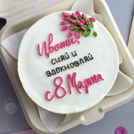 Бенто торт на 8 марта "Цвети, сияй и вдохновляй С 8 марта"