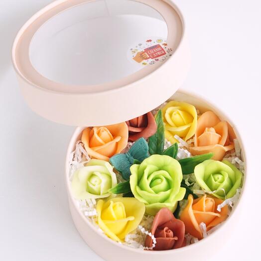 Розы из мыла в коробочке