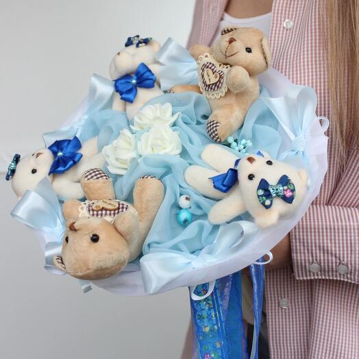 Blue bouquet of toys