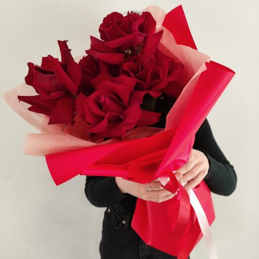 Букет из красной французской розы