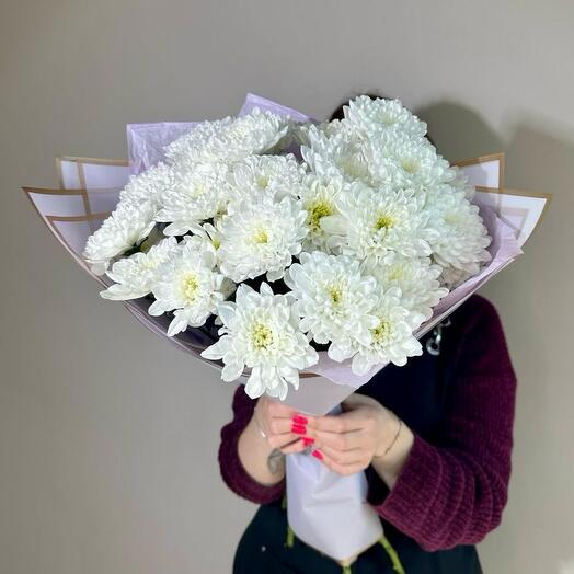 Махровая нежность Букет из 7 хризантем🌸
