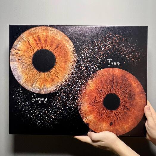 Электронный подарочный сертификат Фото радужки глаза (картина на холсте 40х55)