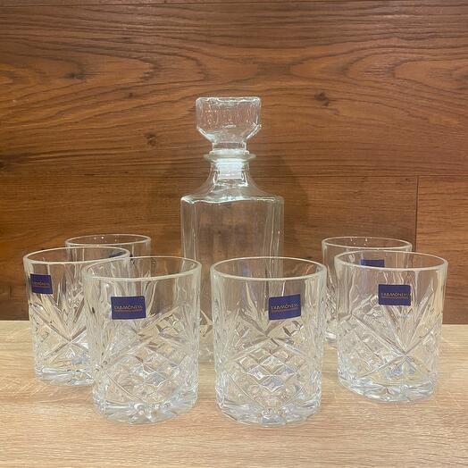 Набор для крепких напитков Джентльмен: штоф и 6 стаканов стекло