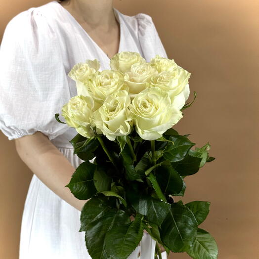 Белая роза Мондиаль Mondial 7 шт