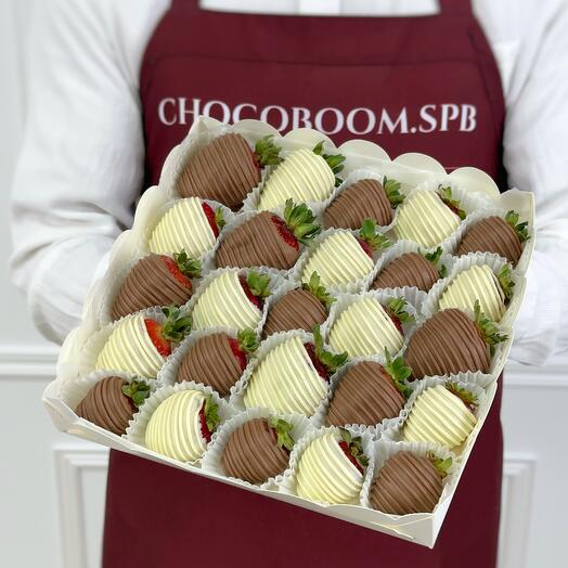 Клубника в шоколаде в наборе «Шик», 25-30 ягод
