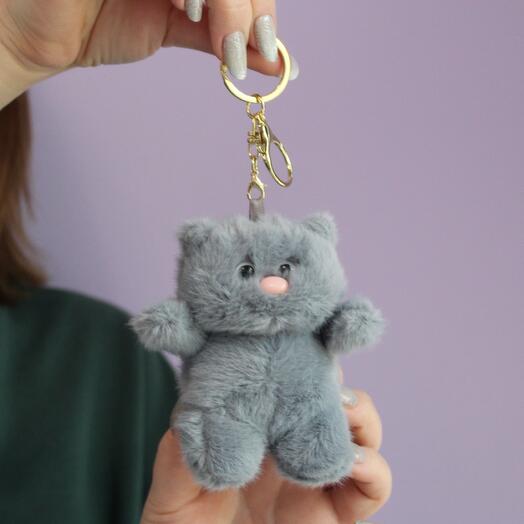 Кот-брелок серый, малый