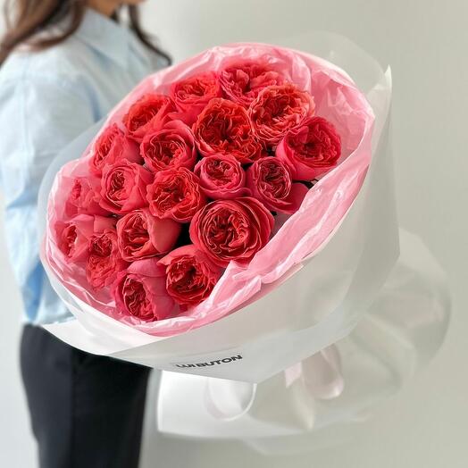 Букет "19 пионовидных роз Pink Expression"