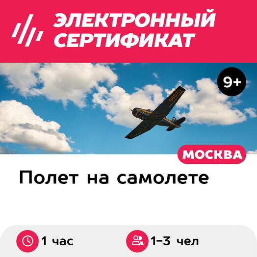 Подарочный сертификат Экскурсия на самолете Як-18Т вокруг Коломны, 1-3 чел. (1 час)